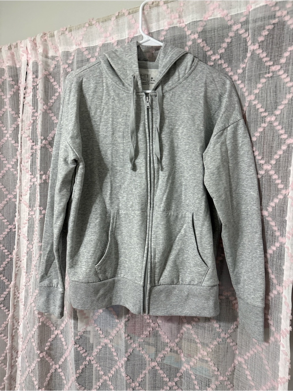 Time and Tru Light Gray Full-Zip Hoodie Jacket